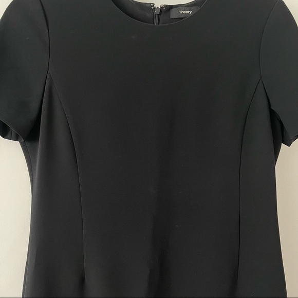 Theory Sheath Black Short Sleeve Dress Size 6 - Picture 4 of 8